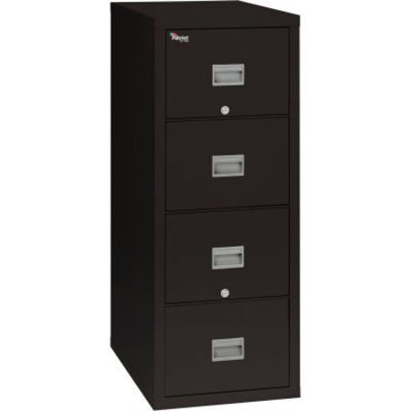 FIRE KING Fireking Fireproof 4 Drawer Vertical File Cabinet Legal-Letter 17-3/4"Wx25-1/16"Dx52-3/4"H Black 4P1825-CBL